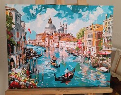 Nice small counted cross-stitch painting 50x40 cm Venice