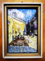 Vincent Van Gogh Café Terrace at Night reproduction, porcelain picture