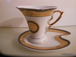 Coffee Set - NEW - PORCELAIN - CUP - 10 x 9 cm - 2.5 dl - 16 x 12 cm - GILDING
