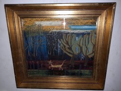 Szántó Piroska(1913-1998) - Cat at the Forest Edge. Beautiful painting.