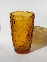 Amber Vintage Thick-Walled Solid Glass Vase