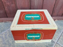 Vintage,retro Teekanne Pompadour Rotgold fém teásdoboz_'70-es évek, West Germany_nagyméretű, ritka!