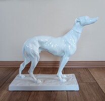 Régi Herendi nagyméretű porcelán agár kutya figura