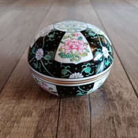 Old Herendi Siang Noire Pattern Porcelain Bonbonnière
