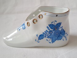 Starting at 1 Ft! Rare Herendi Blue Apponyi Pattern Porcelain Baby Shoe
