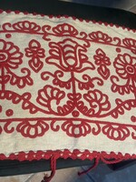 Linen embroidered decorative pillow