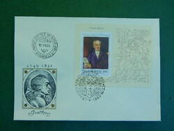 FDC 1982. Festmény (XX.) - Johann Wolfgang Goethe - blokkal  /450,-/