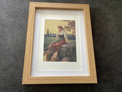 Antique small-sized print, in modern frame.