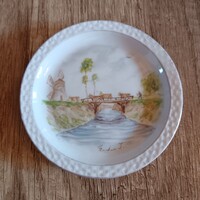 Antik Zsolnay porcelán jelenetes tálka