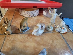 Zsolnay porcelán figura gyűjtemény 11 dv -os csomag, zöld és kék pecsétese.