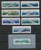 M246 - 1964. Budapest hídjai komplett bélyegsor + Erzsébet híd Blokk postatiszta (**)