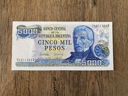 Argentína 5000 Peso 1982-83 UNC