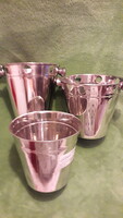 Stainless Steel Chrome Champagne Ice Bucket Set of 3 - Brand New