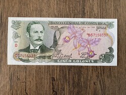 Costa Rica 5 Colones 1989 UNC