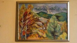 Landscape Painting in Antique Frame