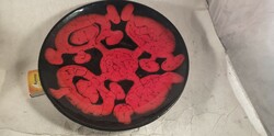 Glazed ceramic embossed wall plate 564