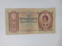 1932 Issue Hungarian 50 Pengő Banknote / Numismatics /