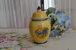 Lloret de Mar Spanish Souvenir Ceramic Covered Dish – Dolphins and Seaside Motif