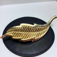 Levél minta Vintage BROSS az 1980-as évekből, gyönyörű kitűző pin szövetkabátra, blúzra, blézerre