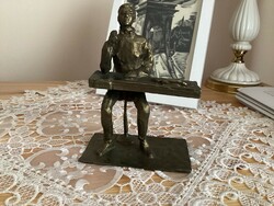 Bronzed iron statue.