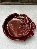 Zsolnay oxblood glaze crab dish