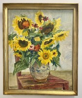P. Bak János (1913-1981) 86x71 cm EREDETI festménye
