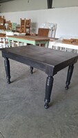 Refurbished Black Turned-Leg Table