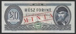 Sample 20 forint 1960 UNC