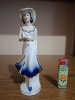 Apulum porcelain woman with hat, girl. Flawless. Marked