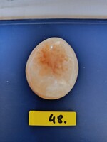Cream-colored, brown-patterned polished stone egg – 136 g