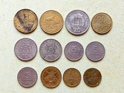 Görögország 12 db Különböző Érme 1 2 5 10 20 50 Drachma 1976-1990
