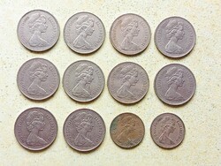 Anglia 12 db Különböző Érme 5 10 Pence 1968-1980