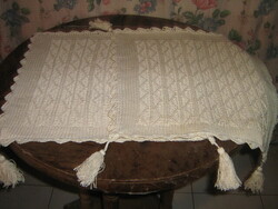 Beautiful Knitted Crochet Ecru Decorative Pillow