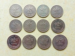 Horvátország 12 db Különböző Érme 1 2 5 Kuna 1993-2017