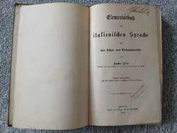 Antik német nyelvű könyv. Sophie Heim: Az olasz nyelv alapkönyve Zürich, 1884