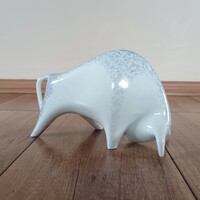 Old Polish Cmielow Modern Porcelain Bull Figurine
