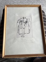 Csohány Kálmán tus illusztráció Illyés Gyula Éden elvesztése c. munkájához.