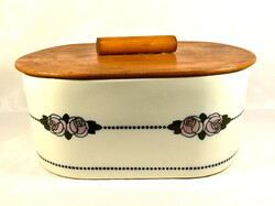ART DECO FAJANS BREAD BOX WITH WEDGE BOARD LID – DITMAR-URBACH (CZECHOSLOVAKIA) circa 1920