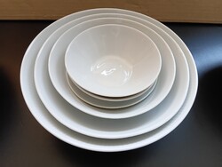 Fehér, bordás porcelán tál készlet Seltmann Weiden Bavaria