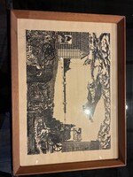 Eladó Major János 1962-es számozott (32/50), szignózott eredeti grafikája! Ritka neóavantgárd darab