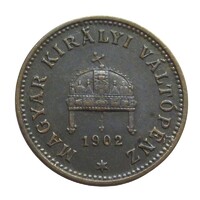 Magyarország,1 fillér 1902 EF bronz