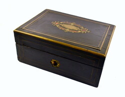 French Boulle-Inlaid Jewelry Box with Quilted Silk Lining – Napoleon III Era, circa 1850–1870