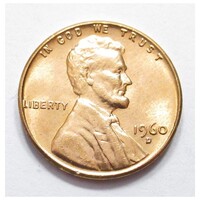 USA, 1 cent 1960 D aUNC+ bronze