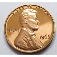 USA, 1 cent 1963 PP UNC bronze