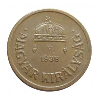 Hungary, 2 Fillér 1938 EF+ bronze