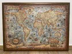 Antique World Map – Heye The World – 3000-piece framed puzzle