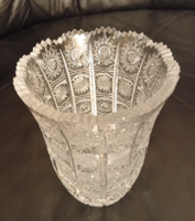 Richly faceted, flawless crystal vase