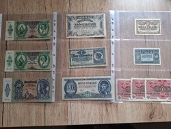 For sale 11 Hungarian-related banknotes in one lot: forint, pengő, korona