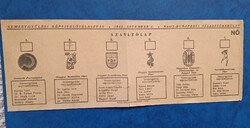 Történelmi jelentőségű kordokumentum papírrégiség szavazólap 1945 november 4