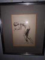 Hollóházi - Szász Endre: Male nude.